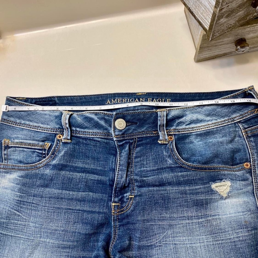 American Eagle Outfitters Sequin Kickboot Denim Jean Shorts - Picture 6 of 7